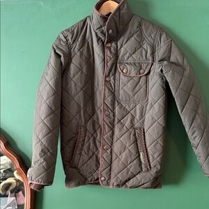 J. WHISTLER Full Zip Mock Neck Water Resistant Heavy Quilted Jacket 14/16